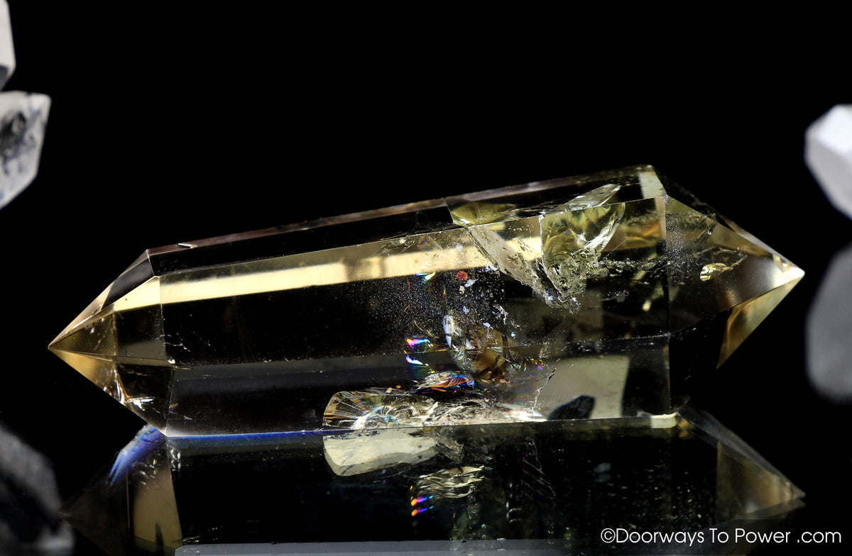 John of God Crystal Citrine Double Terminated Casa Crystal w/ Rainbows