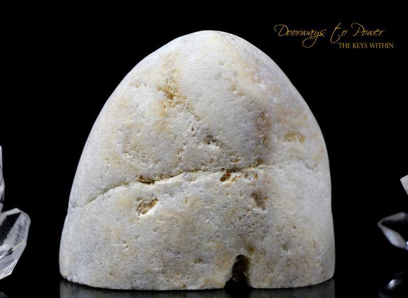 Honey & Cream Azeztulite Crystal Altar Stone Azozeo Activated
