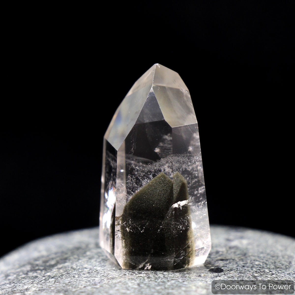 Brookite in Quartz Channeling Crystal Point Synergy 12 Stone Rare