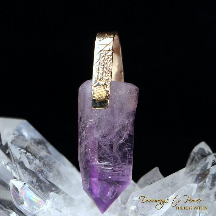Amethyst Light Language Pendant 14k 