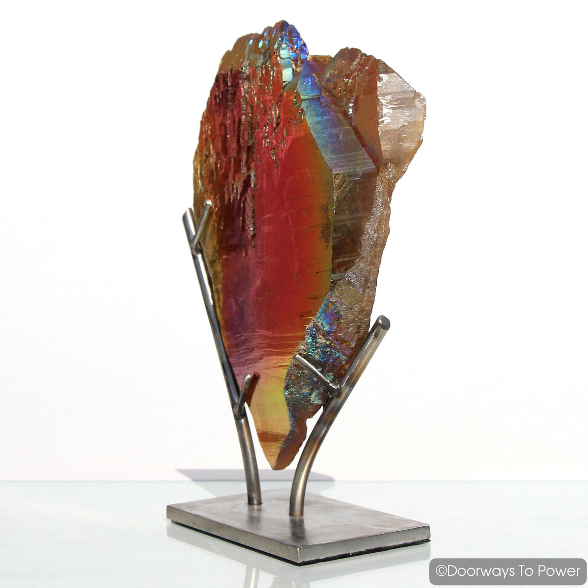 Himalayan Quartz Golden Rose Aura Tabular Crystal Sculpture