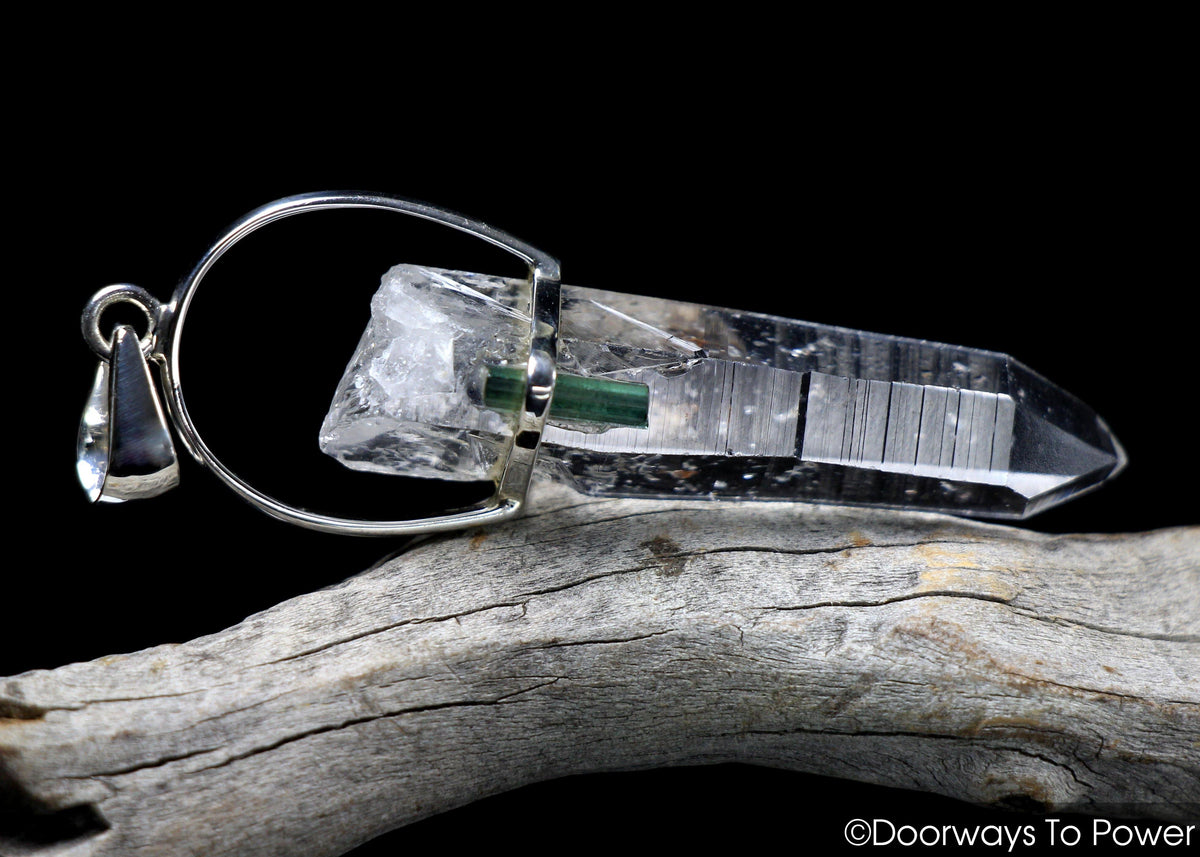 Colombian Lemurian Seed Pleiadian Starbrary Crystal Pendant