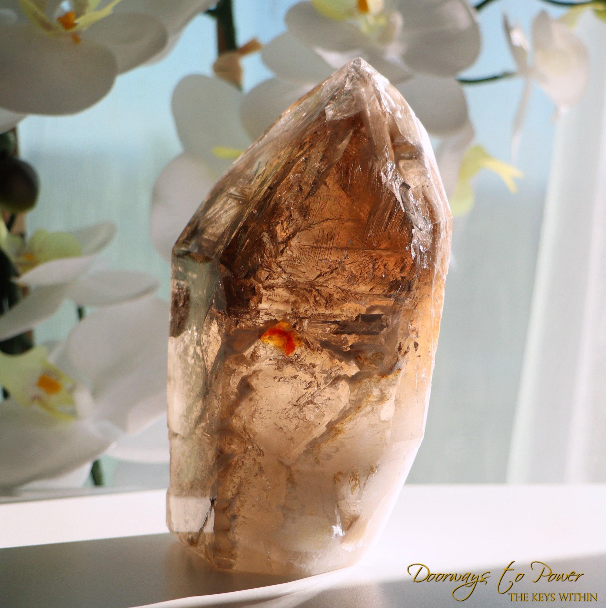 Elestial Smoky Citrine Quartz Crystal Point 'Portals of Ancient Knowledge'
