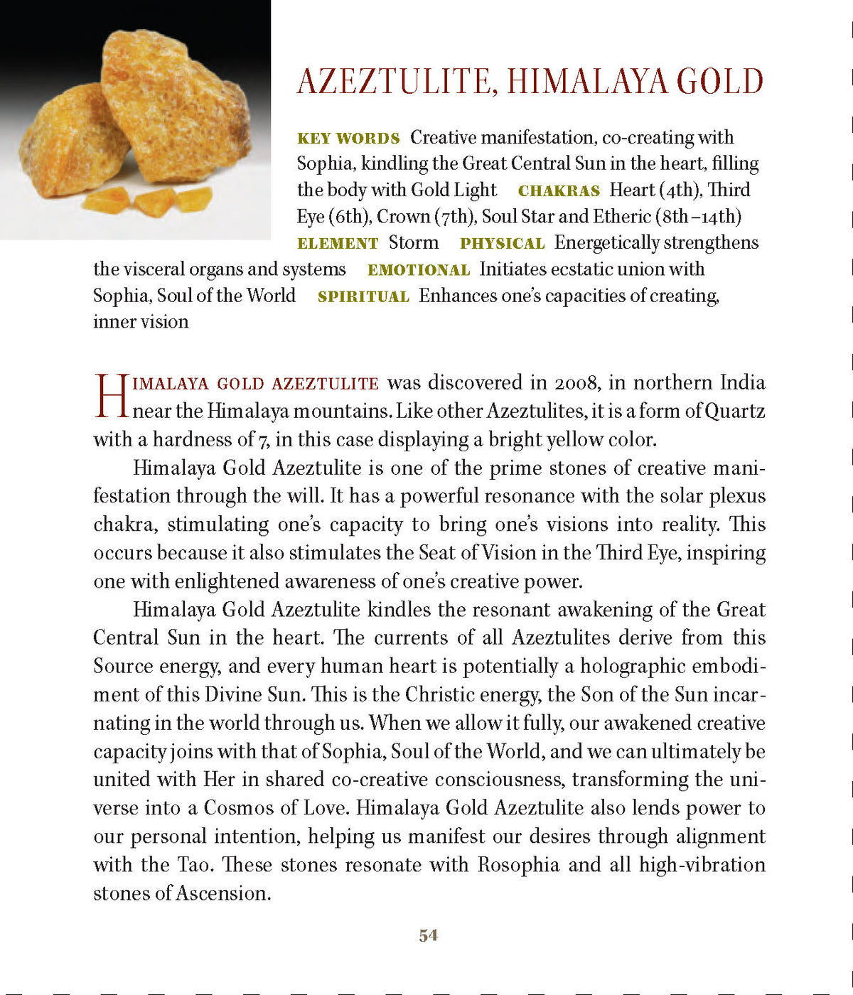 Himalaya Gold Azeztulite Metaphysical Properties Book of Stones