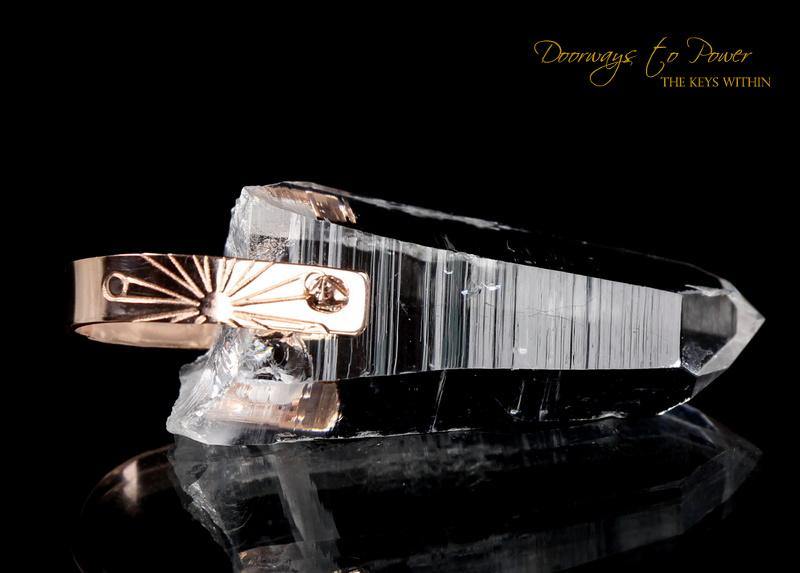 Rose Gold Lemurian Crystal Pendant