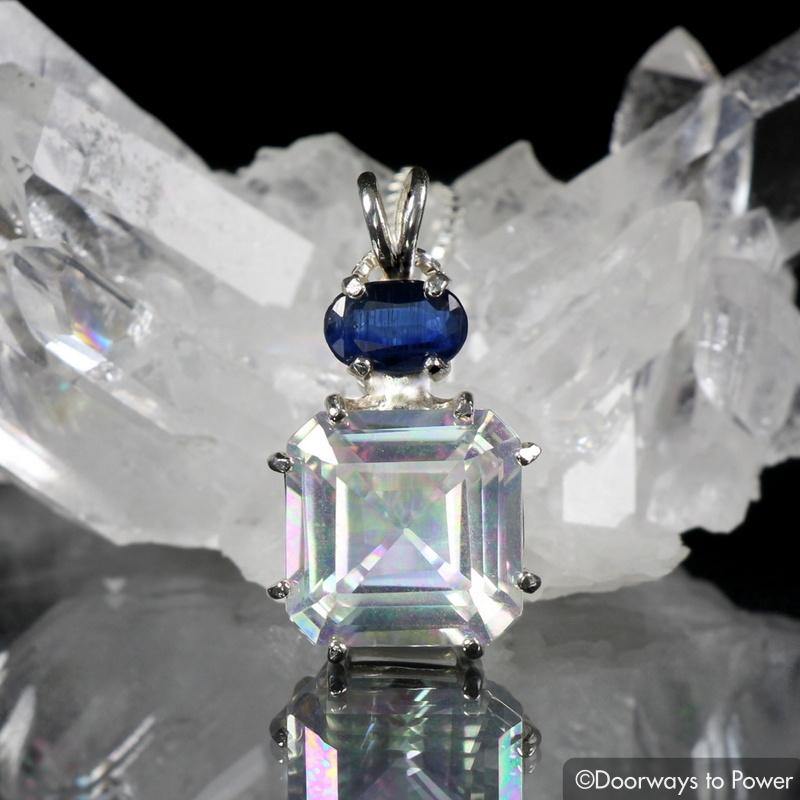 Angel Aura Quartz & Kyanite Earth Heart Crystal Pendant