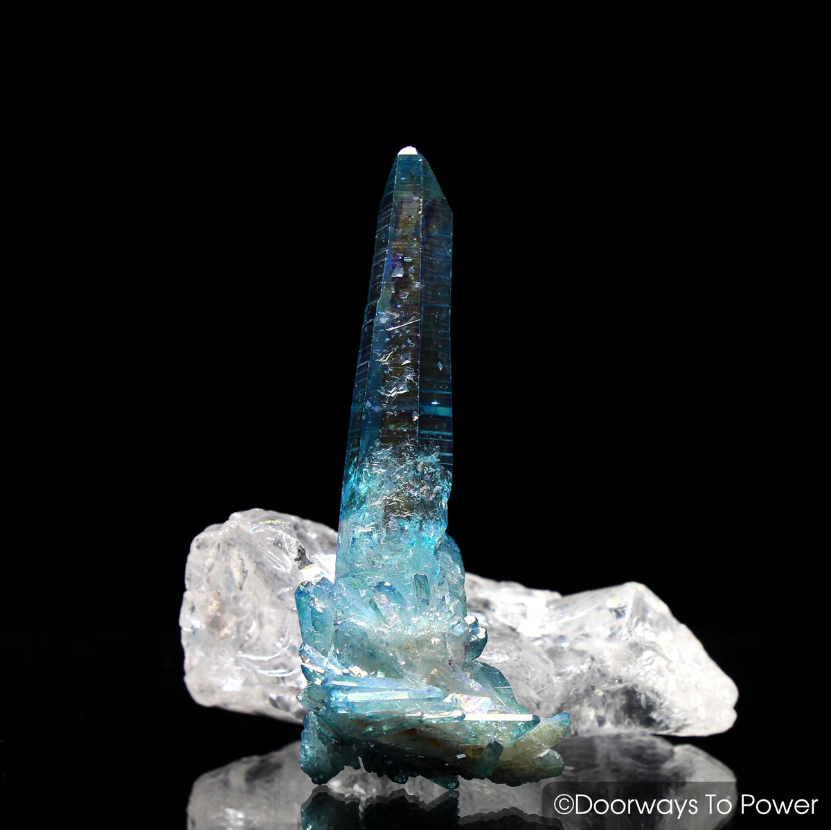 Aqua Aura Quartz Master Record Keeper & Tantric Twin Crystal