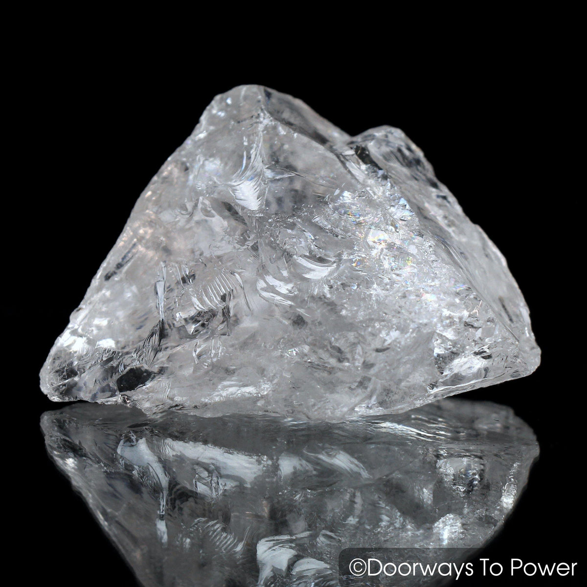 Satyaloka Azeztulite Quartz Crystal with Record Keeper + Rainbows