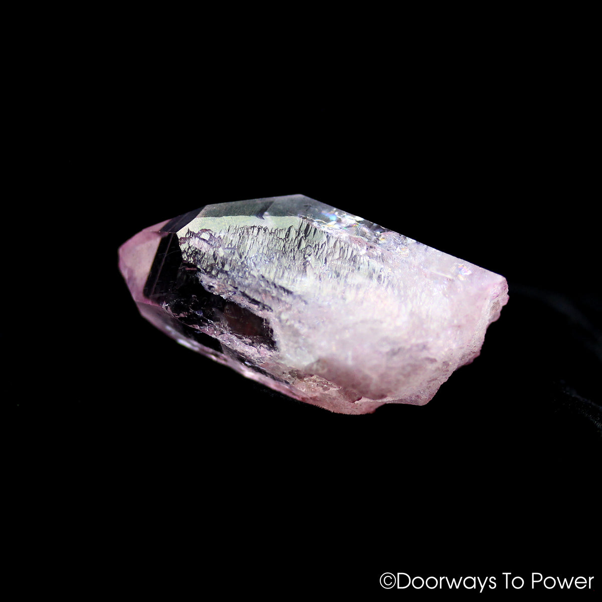 Platinum Rose Aura Colombian Lemurian Seed Master Dow Record Keeper Crystal