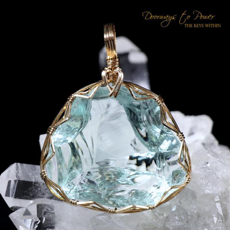Aqua Serenity Andara Pendant 14k 'Atlantean Hologram'