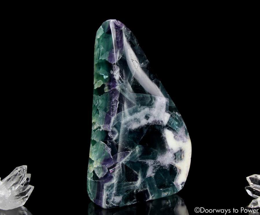 Green Purple Fluorite Crystal Altar Stone XL