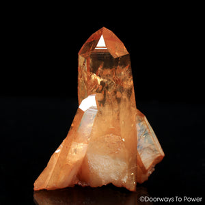 Tangerine Aura Imperial Gold Quartz Temple Heart Dow Pleiadian Starbrary Crystal