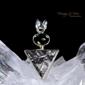 Iron Meteorite Moldavite Light Language Pendant ™ 