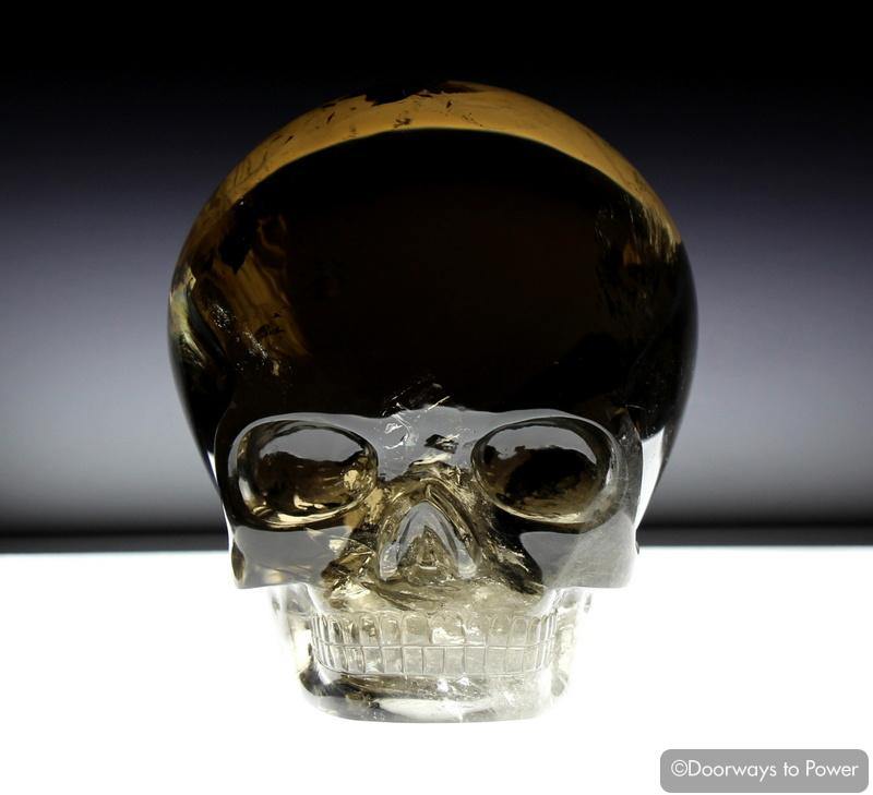 Golden Citrine Elestial Magical Child Crystal Skull 'New Human' / Hu = Light / Light Man