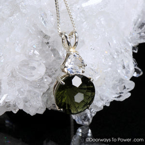 Moldavite & Danburite Super Nova Pendant .925 SS