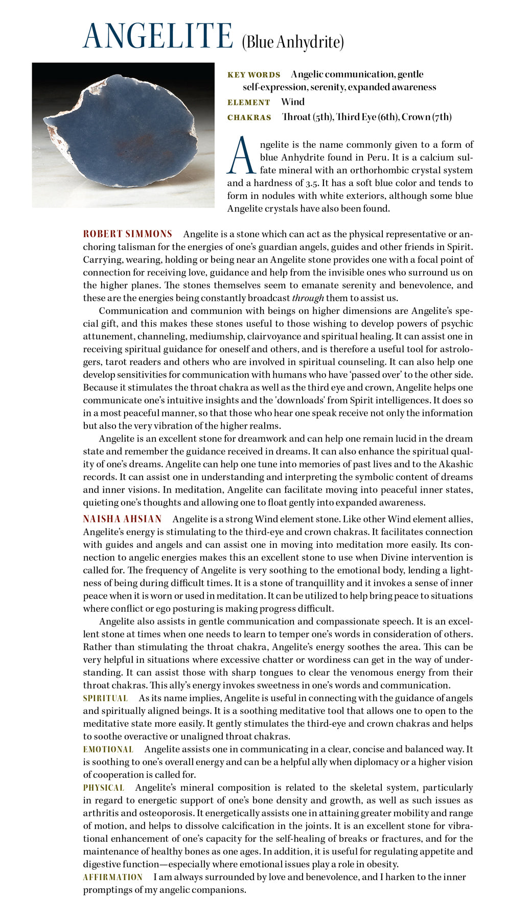 Angelite Crystal Pendulum .925 SS