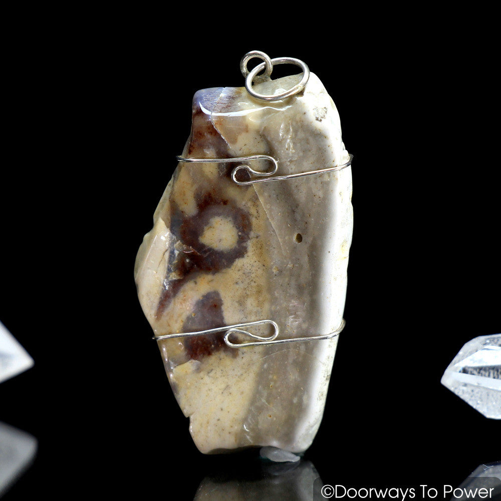 Circle Stone Crystal Pendant .925 SS Wire Wrap