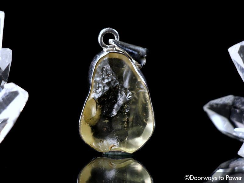 Libyan Desert Glass Gold Tektite Pendant