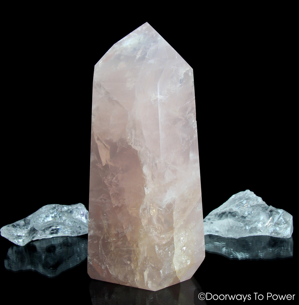 John of God Rose Quartz Master Dow Casa Crystal Point 'Full Heart'