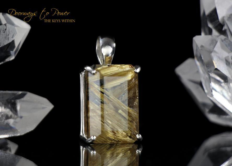 Golden Rutilated Quartz Faceted Pendant 