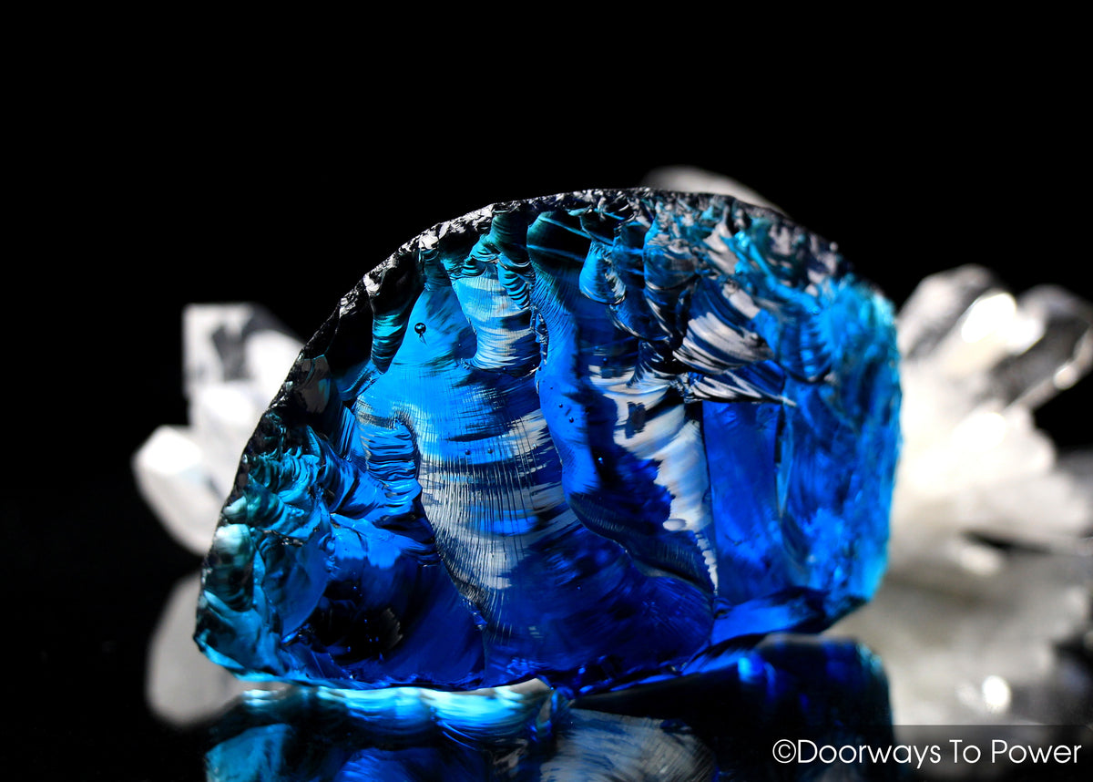 Electric Blue Atlantean Monatomic Andara Crystal Glass Altar Stone