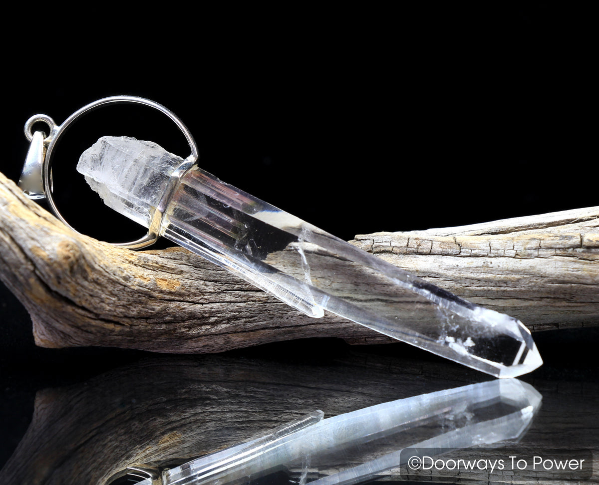 Lemurian Seed & Watermelon Tourmaline Tantric Twin Crystal Pendant