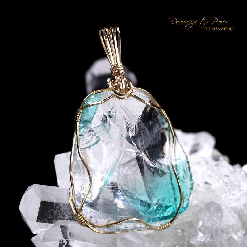 Cyan Angeles Cosmic Ice Bi Color Andara Pendant 14k