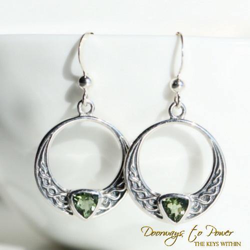 Moldavite Crystal Earrings