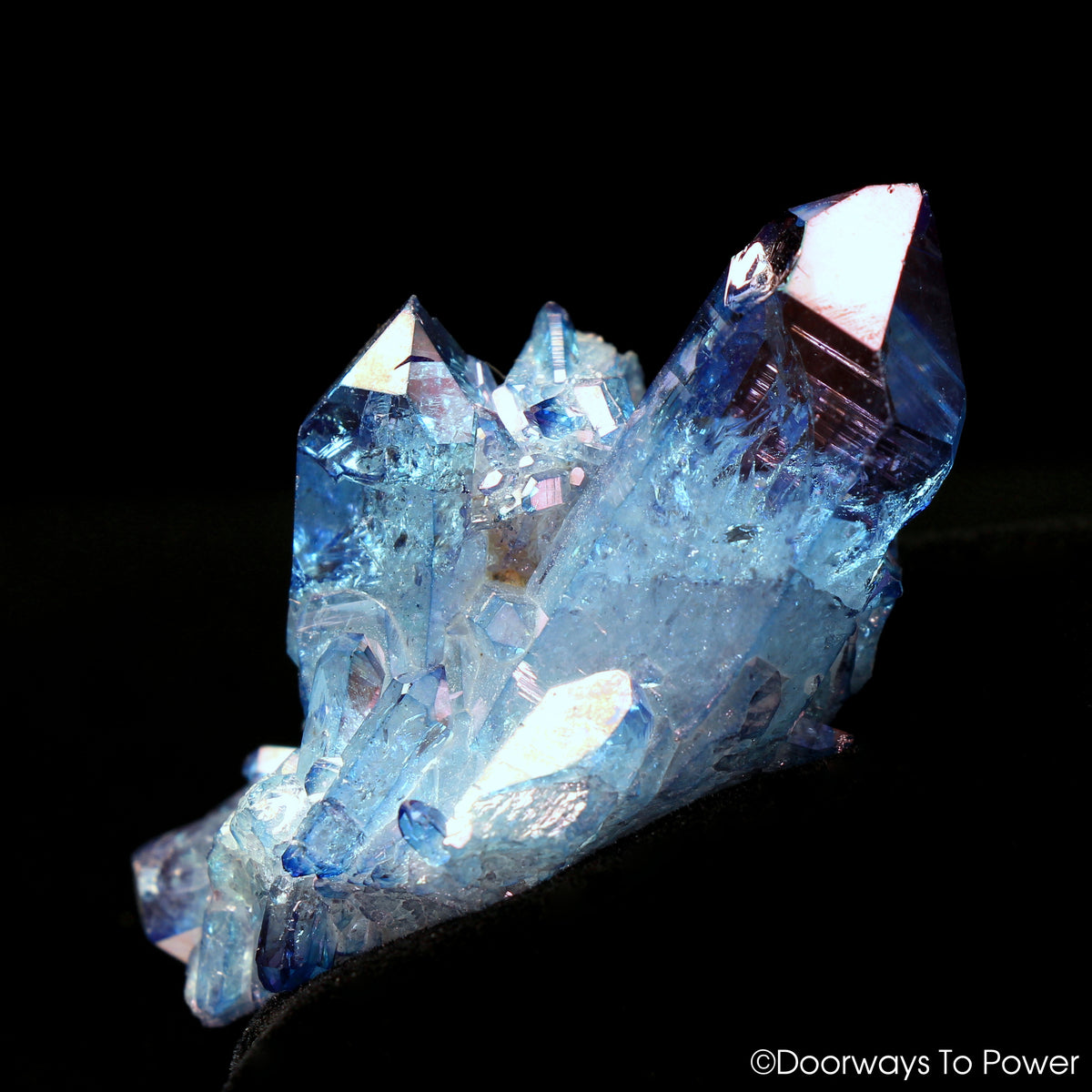 Tanzan Indigo Aura Quartz Record Keeper Manifest Spirit Crystal Cluster 