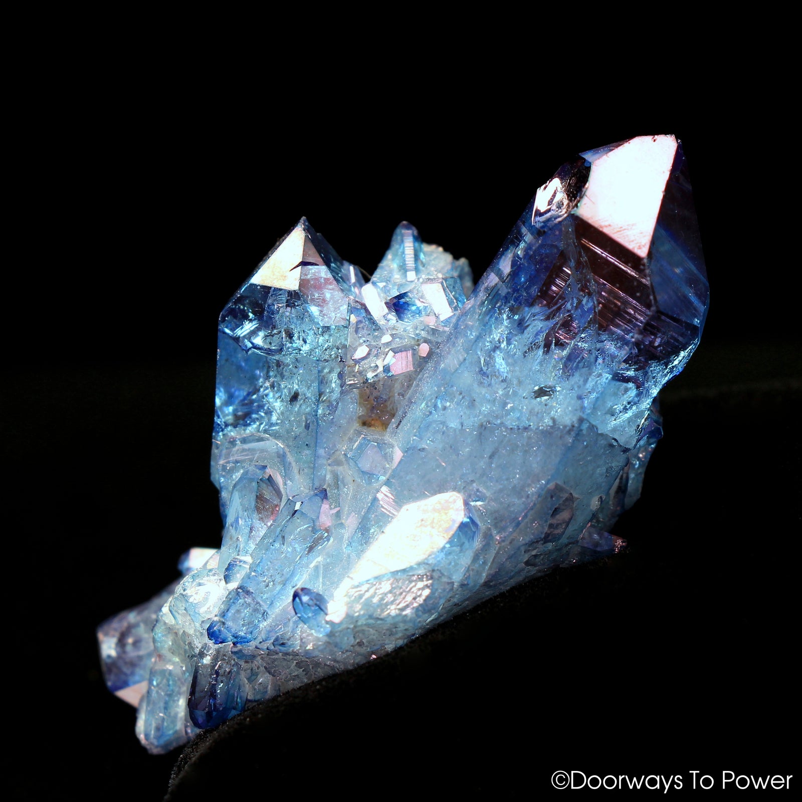 Tanzan Indigo Aura Quartz Record Keeper Manifest Spirit Crystal Cluster 