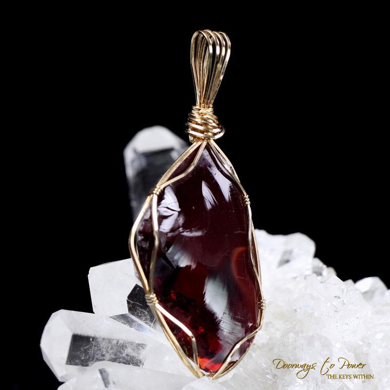 Raspberry Forte Veritas Andara 14k Gold Pendant 