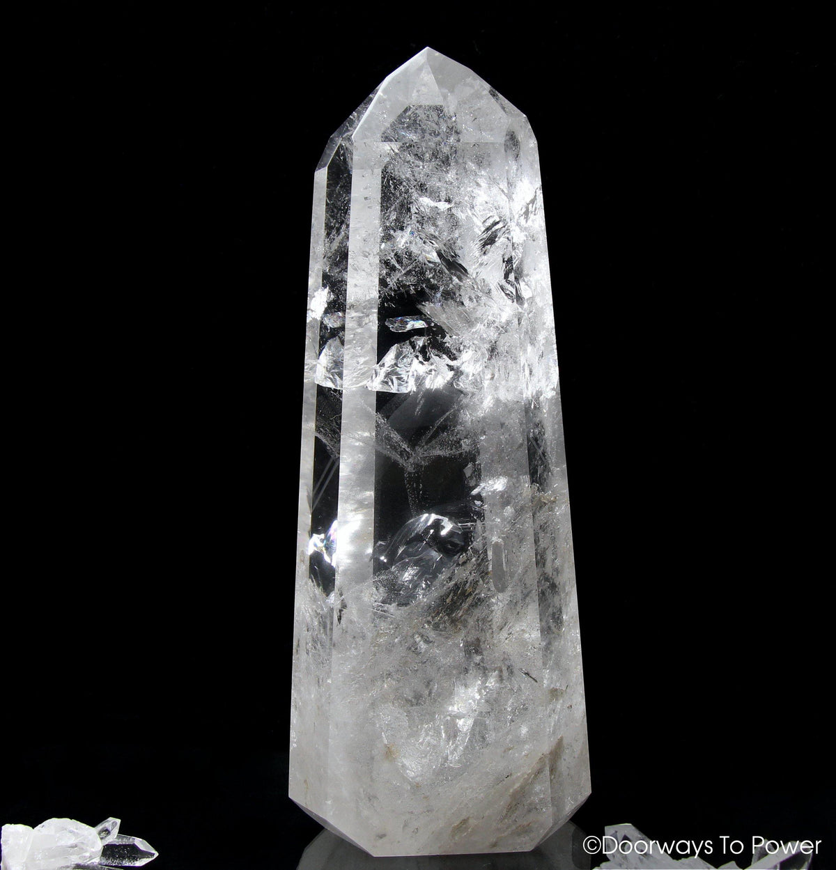 Lemurian Black Phantom Quartz Crystal Point