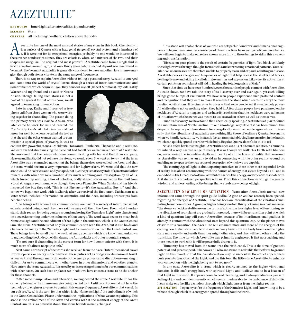 White Azeztulite Metaphysical Properties