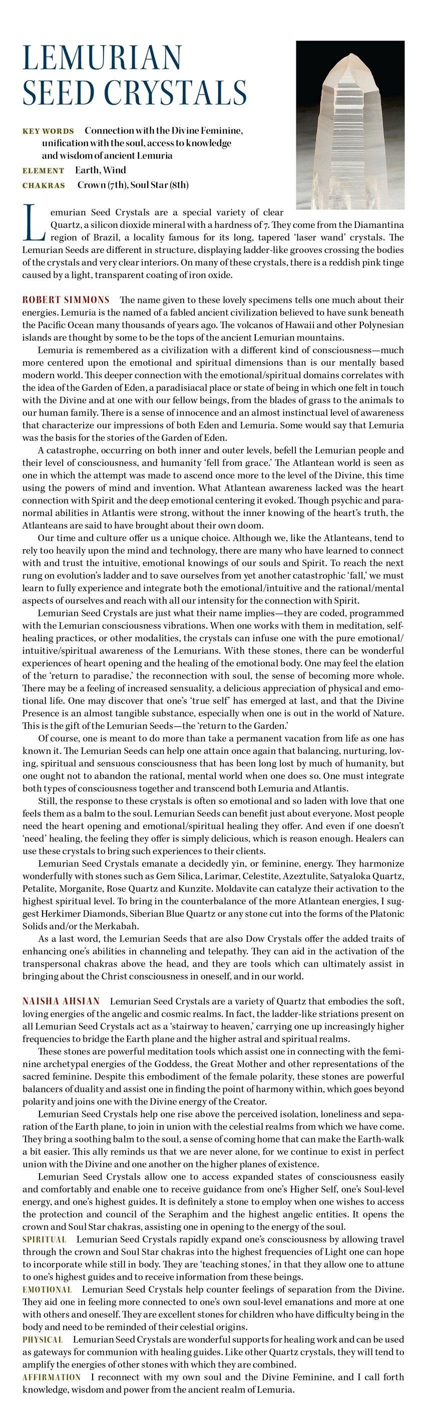 Lemurian Metaphysical Properties