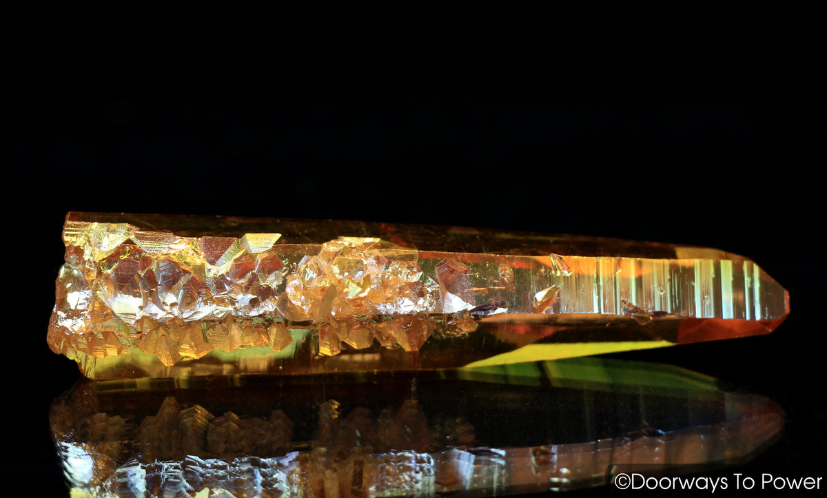 Golden Aura Lemurian Crystal Energy Wand 