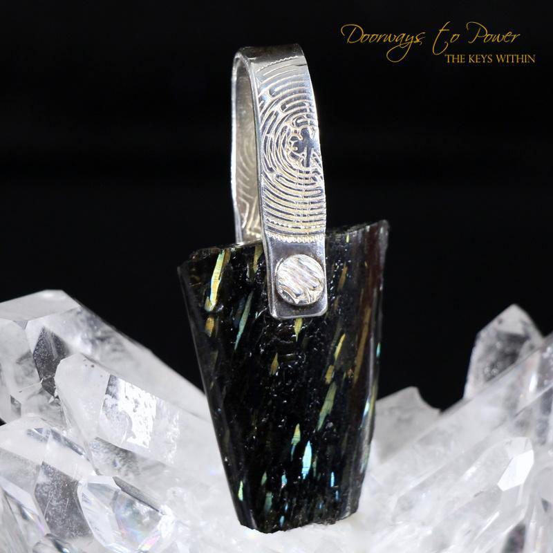 Nuummite Light Language Crystal Pendant