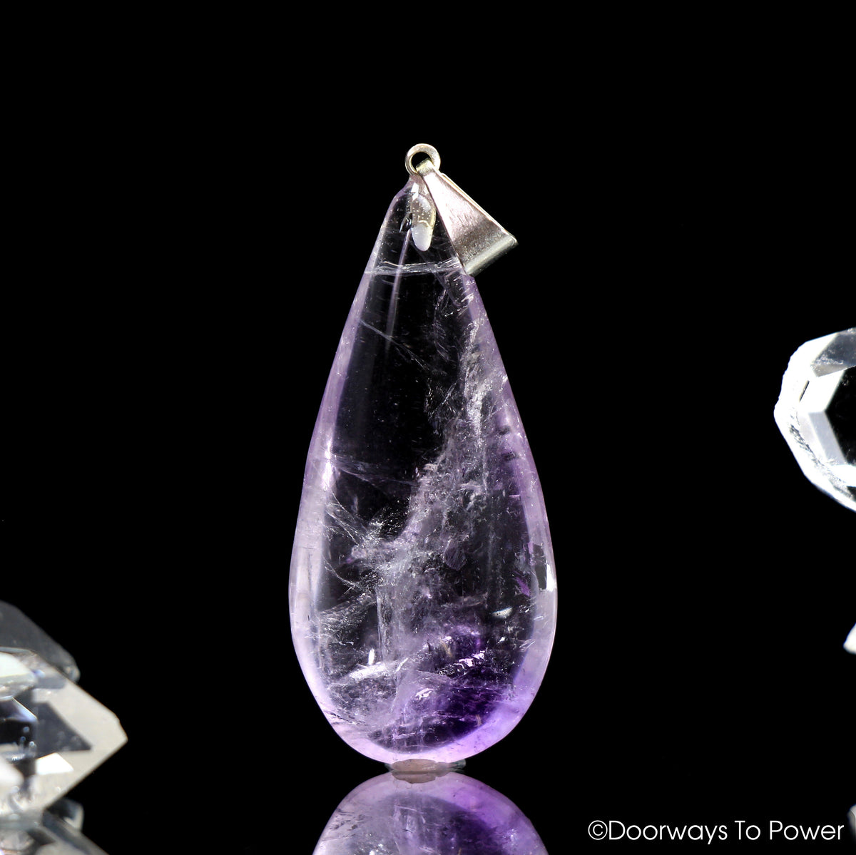 John of God Amethyst Crystal Drop Pendant