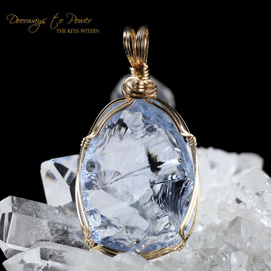 Lady Nellie Blue Andara Pendant 14k 'First & Final Synthesis'