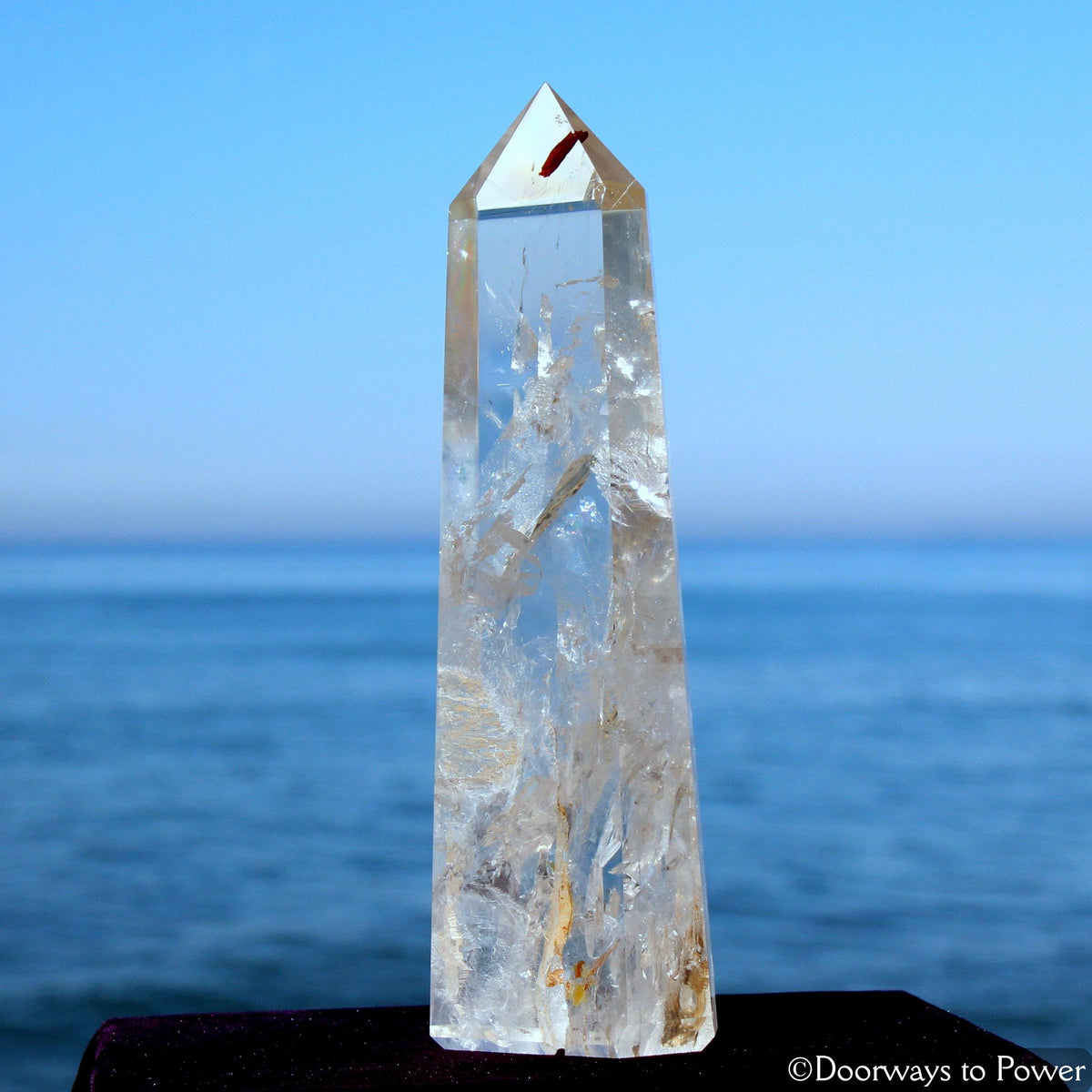 Exquisite Clear Quartz Manifest Spirit Isis Crystal Point w/ Rainbows