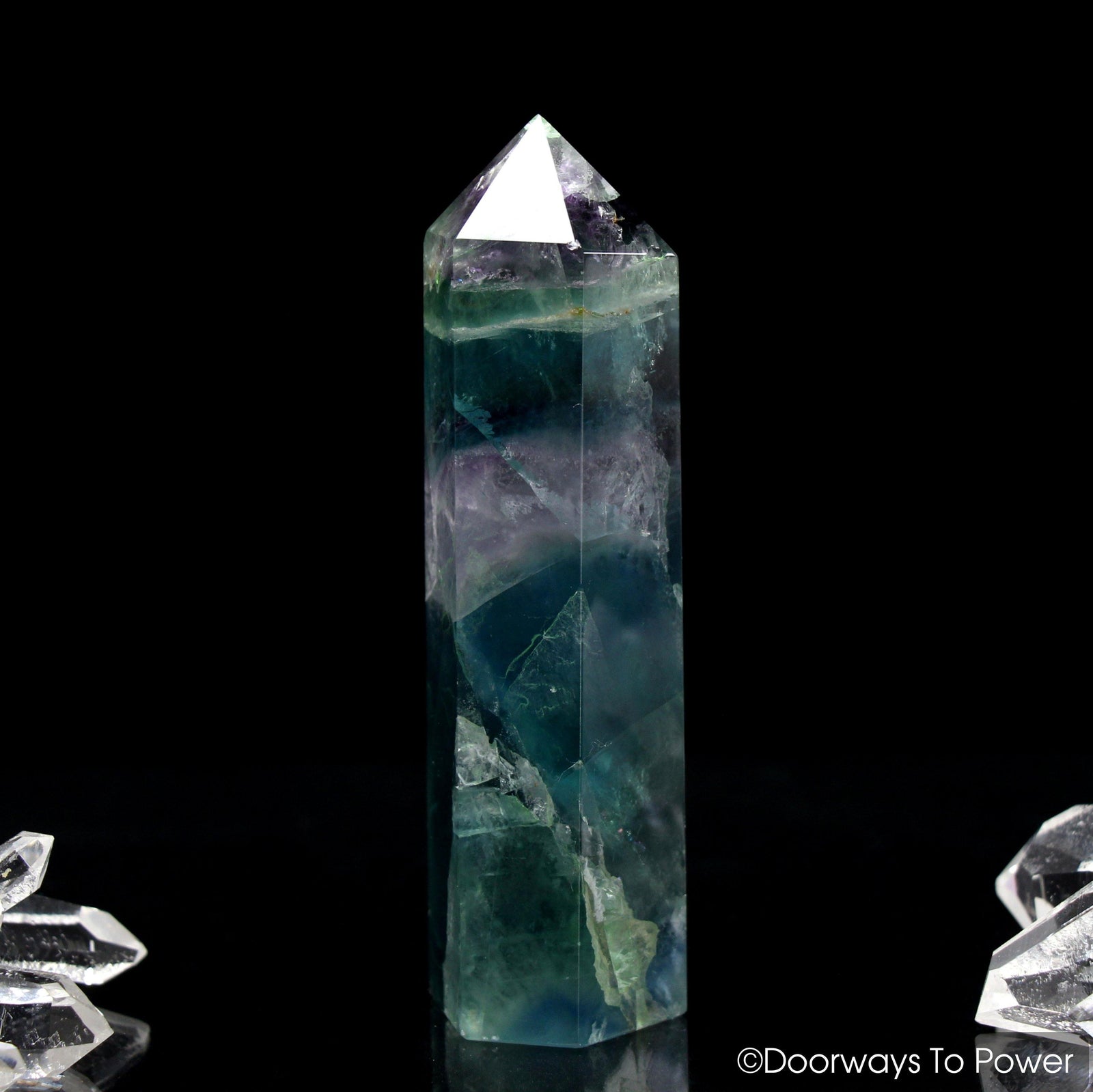 John of God Blessed Green Purple Fluorite Generator Crystal