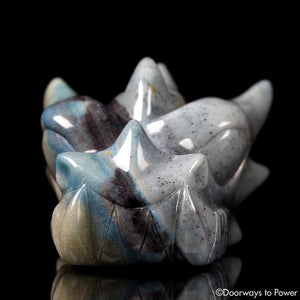Dumortierite Hand Carved Crystal Dragon 'To Awaken'