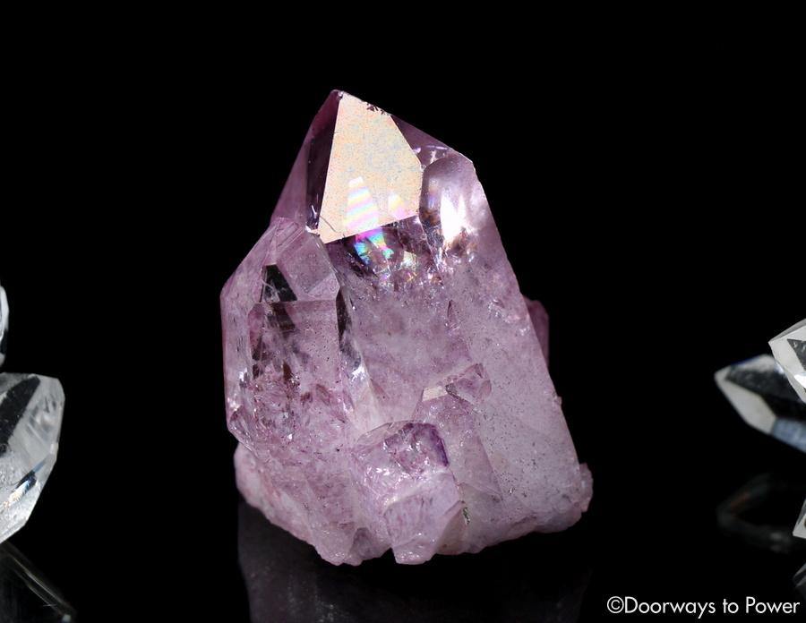 Rose Aura Quartz Record Keeper Twin Penetrator Crystal Cluster