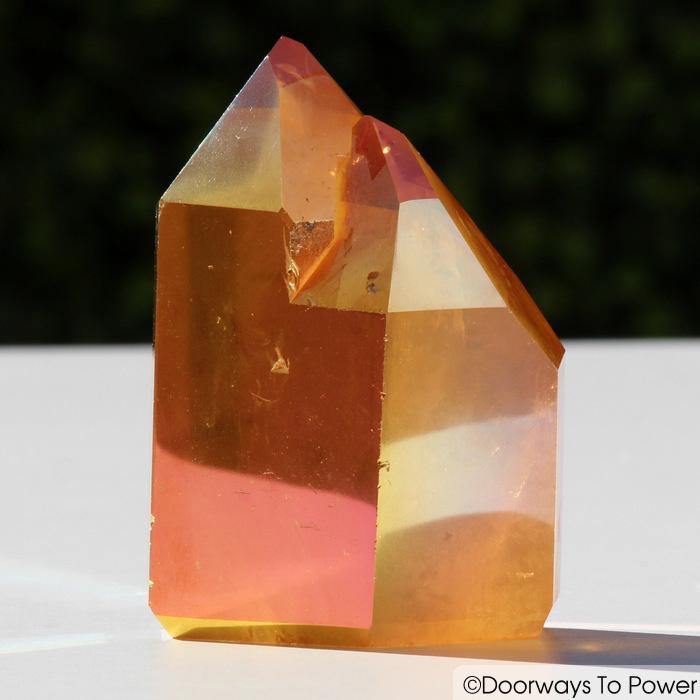 Golden Aura Lemurian Twin Quartz Crystal Record Keepers