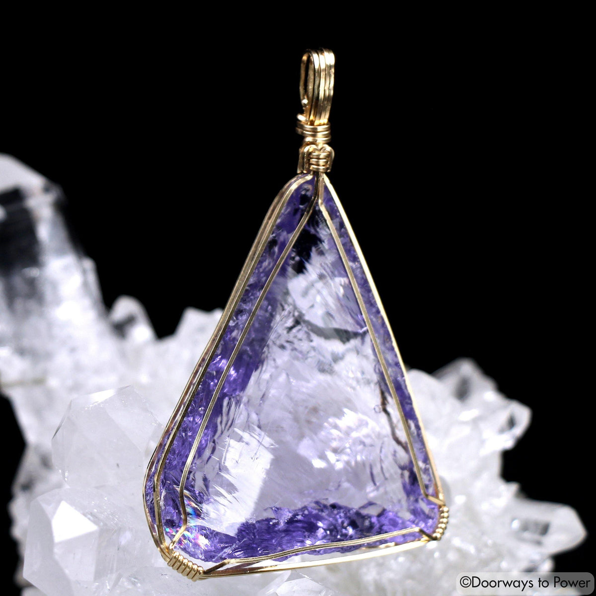 Sovereign Amethyst Andara Crystal Pendant 14k “SAHASRARA”