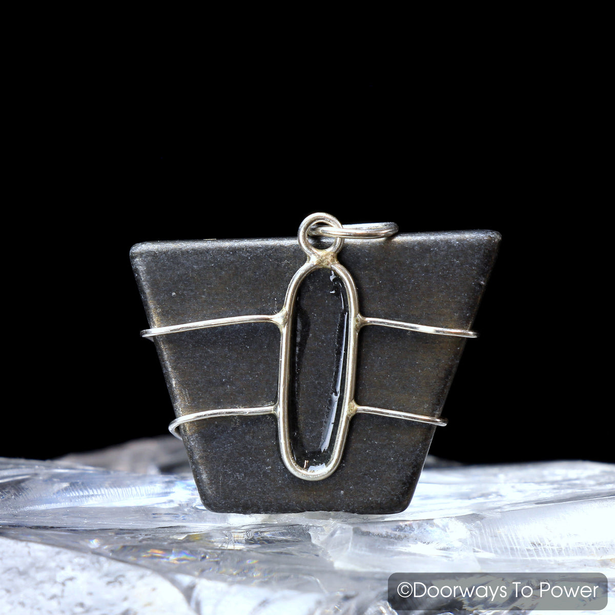 Black Azeztulite Azozeo Super Activated Crystal Pendant