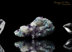Phenacite Aquamarine Purple Fluorite Specimen