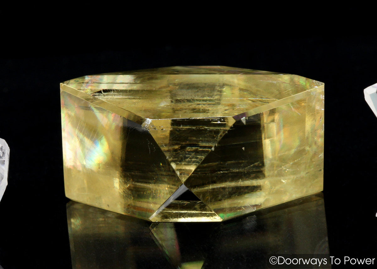 Golden Optical Calcite Crystal India 'Multilevel Awareness'