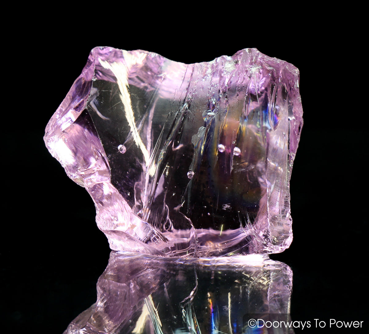 HGW Pink Andara Crystal 'Heart of God Within' w/ Striking Rainbows