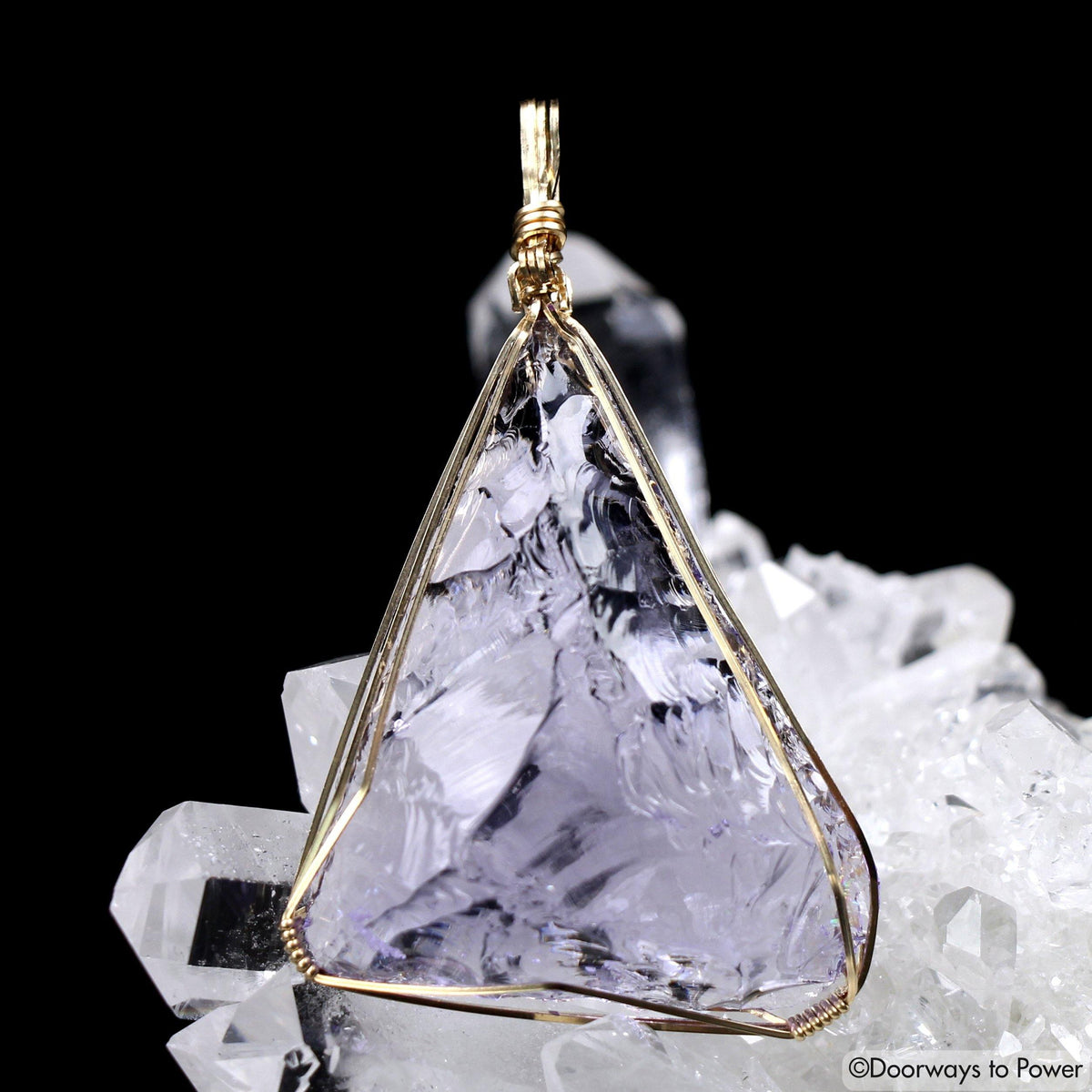 Sovereign Amethyst Andara Crystal Pendant 14k “SAHASRARA”