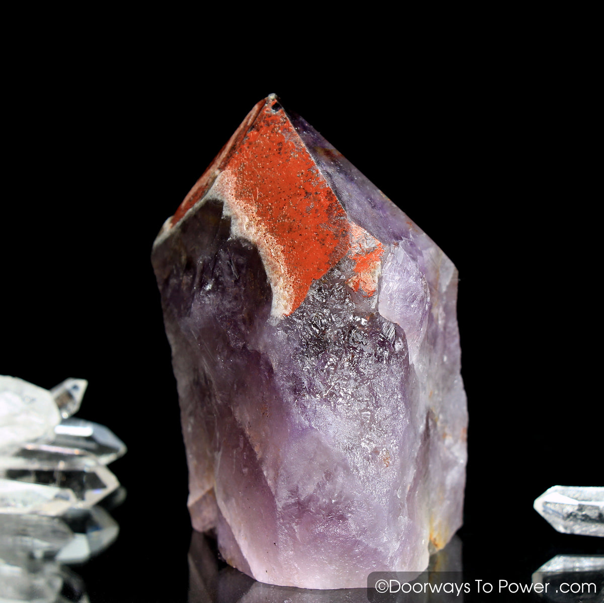 Auralite 23 Crystal Altar Stone Red Hematite Tip & Sunken Record keeper (RARE)